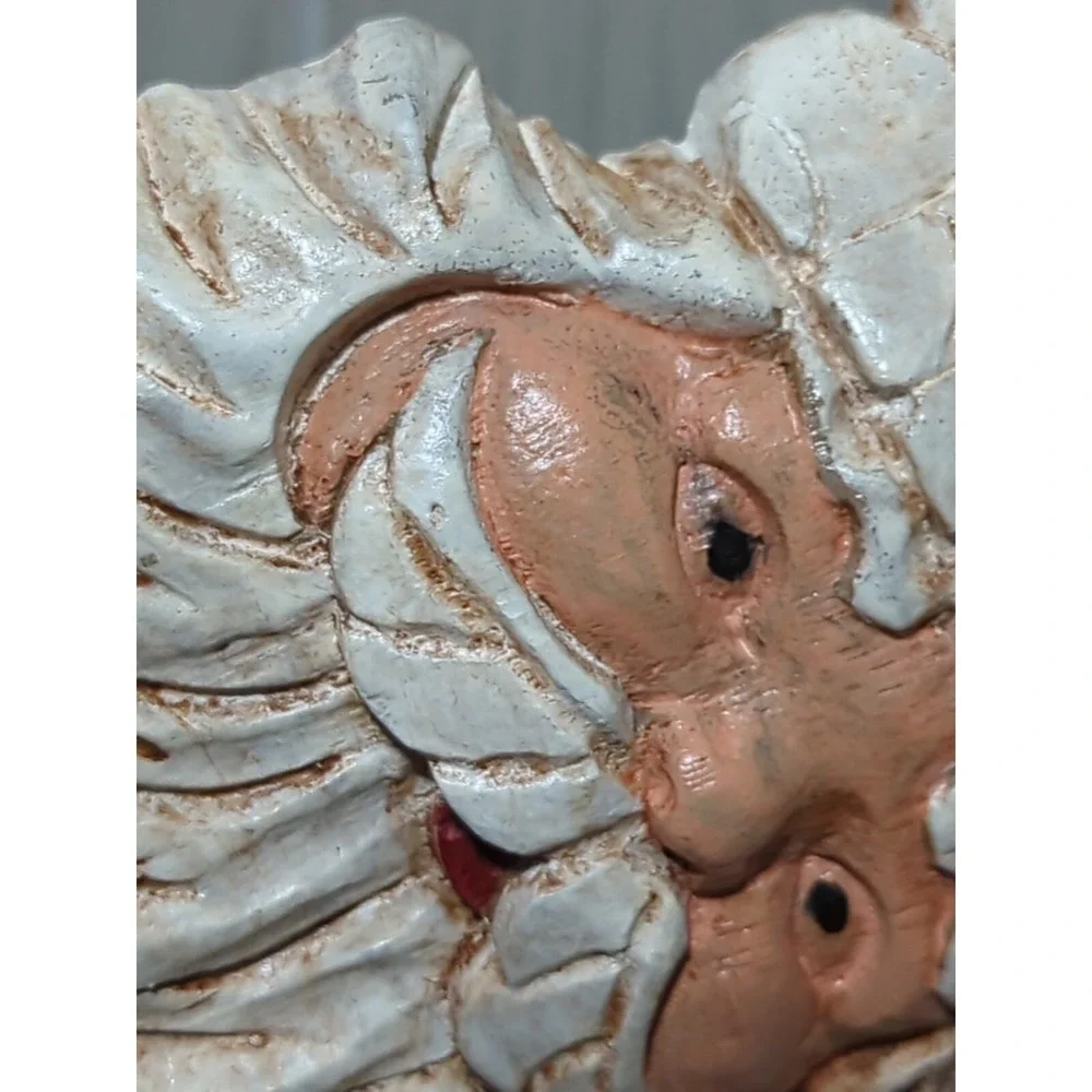 Santa face plaque wall hanging vintage‎ look heavy